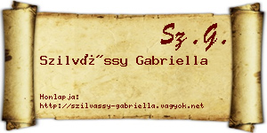 Szilvássy Gabriella névjegykártya