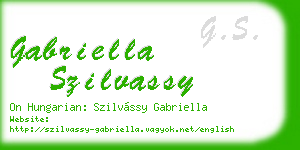 gabriella szilvassy business card